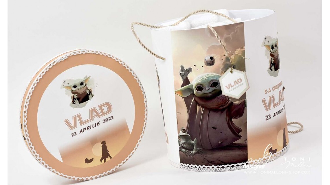 Trusou botez baieti personalizat cu Baby Yoda 17